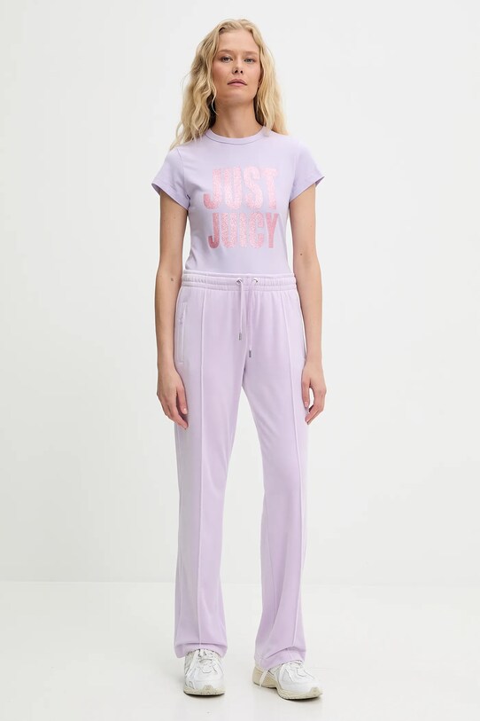 Juicy Couture tricou JUST JUICY HILTON T-SHIRT JCNCT225456 violet AW25