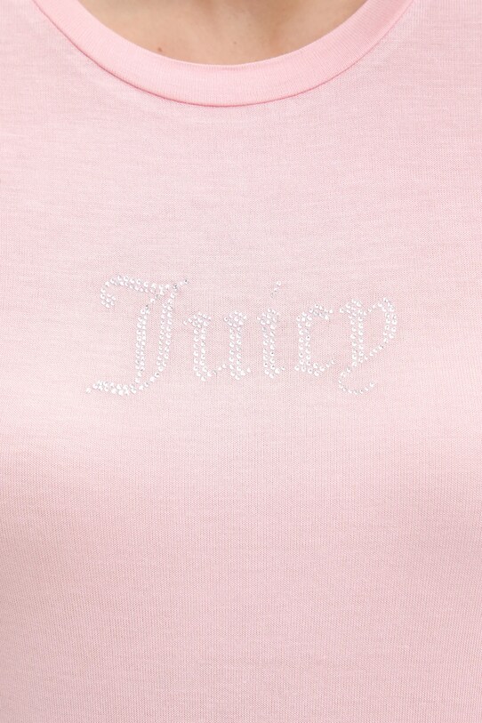 Juicy Couture t-shirt SHEER FITTED TEE JCWCT225301 rózsaszín