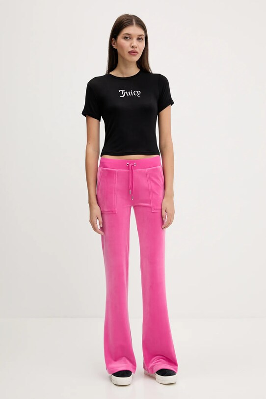 Juicy Couture t-shirt SHEER FITTED TEE JCWCT225301 fekete AW25