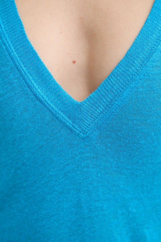 Ľanové tričko IRO WP19RODEO tyrkysová