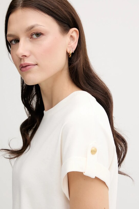 Tommy Hilfiger t-shirt bawełniany beżowy WW0WW45628