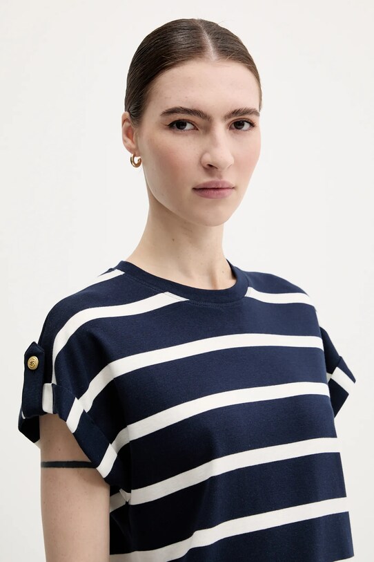 Bavlnené tričko Tommy Hilfiger tmavomodrá WW0WW45628