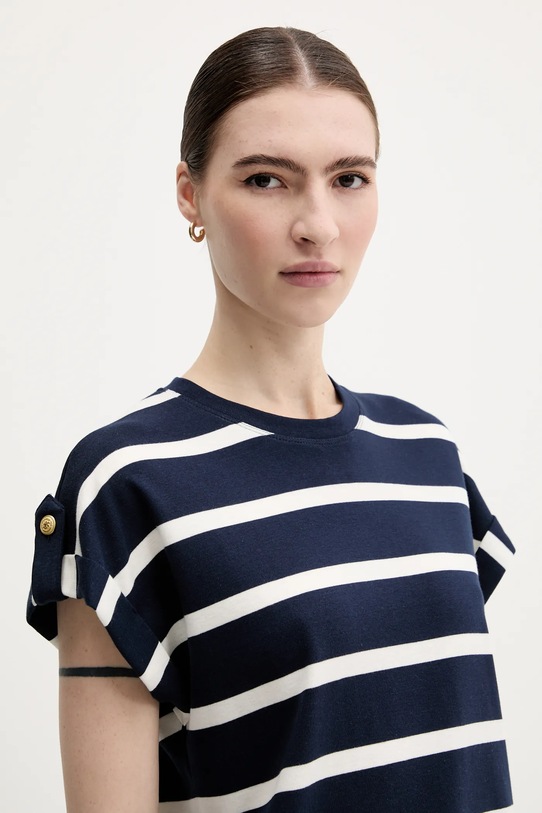 Bavlněné tričko Tommy Hilfiger námořnická modř WW0WW45628