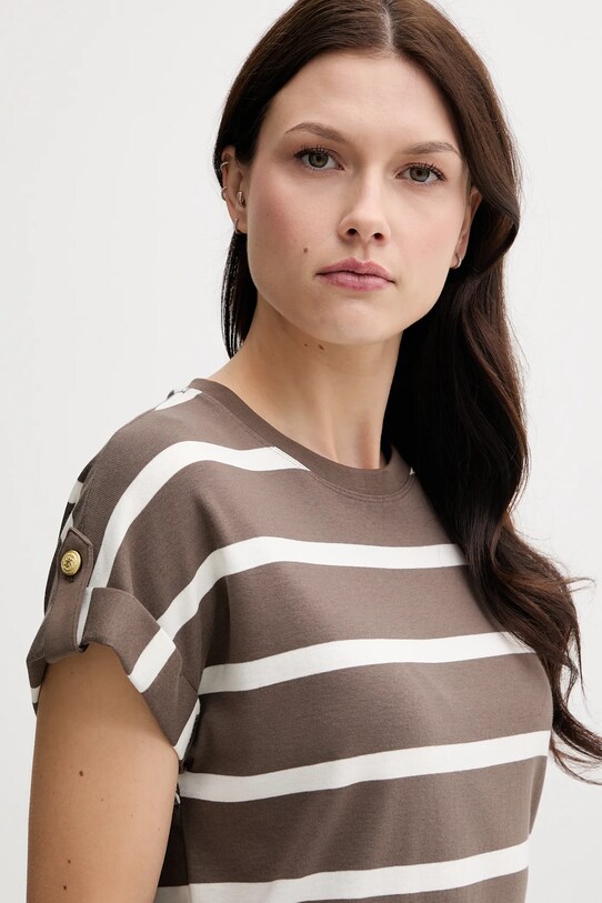 Tommy Hilfiger t-shirt bawełniany brązowy WW0WW45628