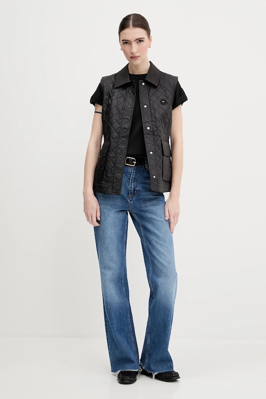 Bavlnené tričko Tommy Hilfiger WW0WW45628 čierna AW25