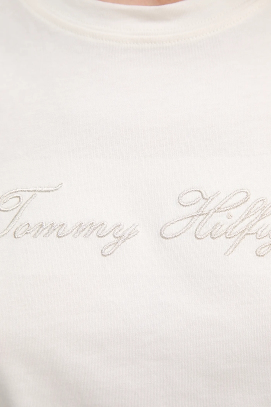 Tommy Hilfiger t-shirt bawełniany WW0WW47210 beżowy