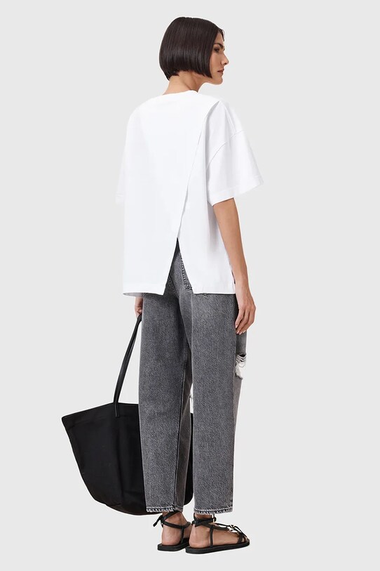 Памучна тениска AllSaints AVRI W095JC бял