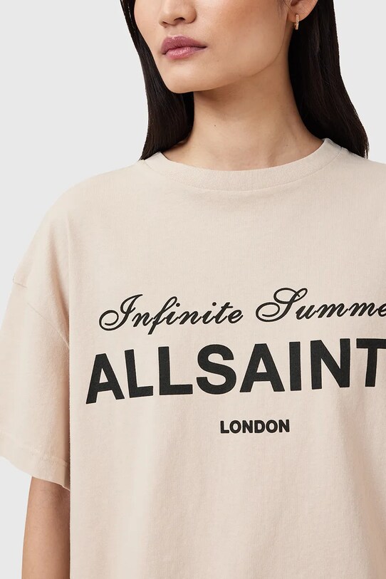 AllSaints t-shirt bawełniany AVRI W095JC beżowy AW25