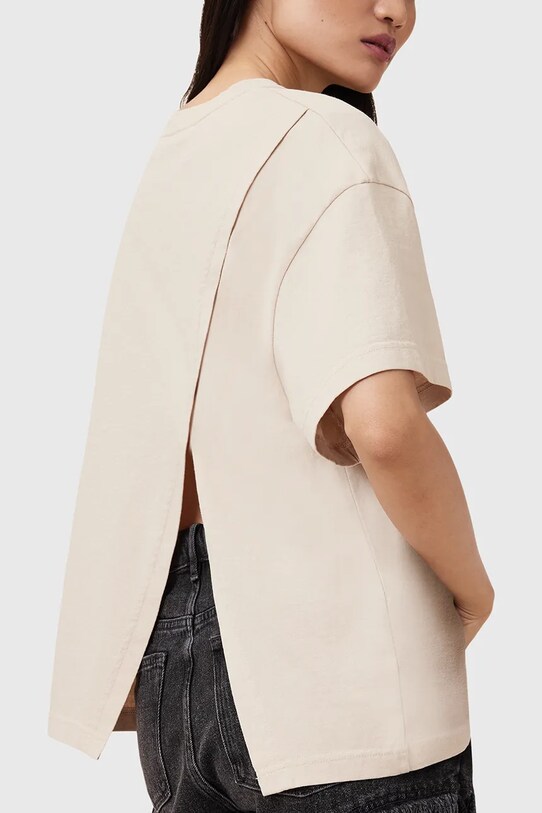 Одяг Бавовняна футболка AllSaints AVRI W095JC бежевий