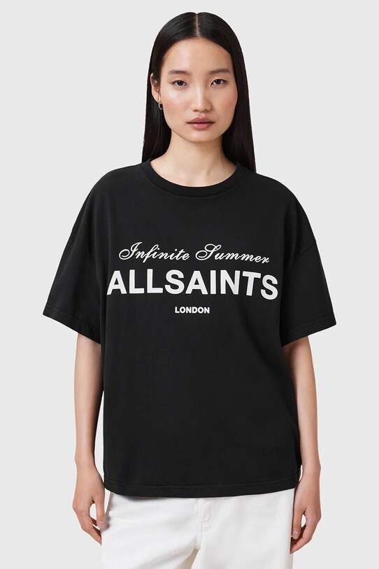 AllSaints t-shirt bawełniany AVRI nadruk czarny W095JC