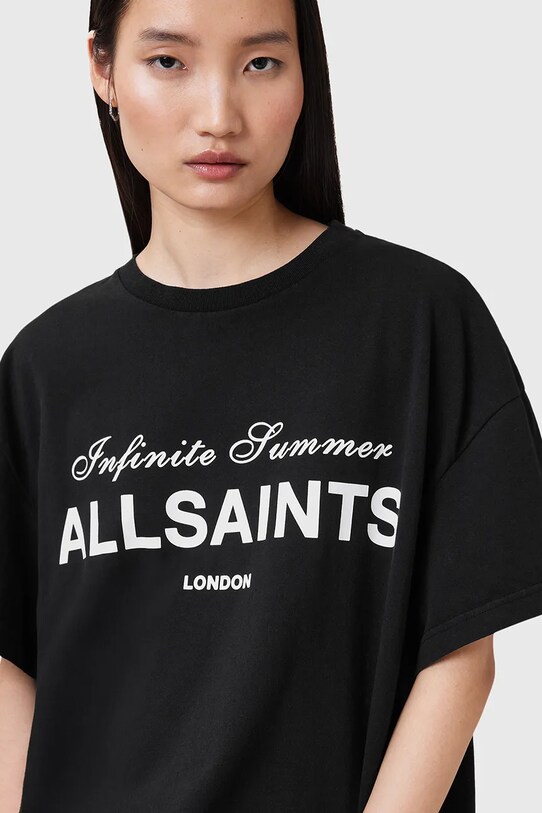 AllSaints t-shirt bawełniany AVRI W095JC czarny AW25
