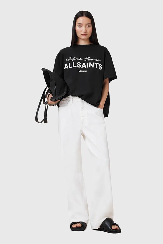 AllSaints t-shirt bawełniany AVRI W095JC czarny