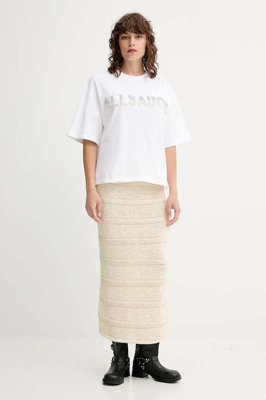 AllSaints t-shirt bawełniany AMELIE W123JC biały AW25