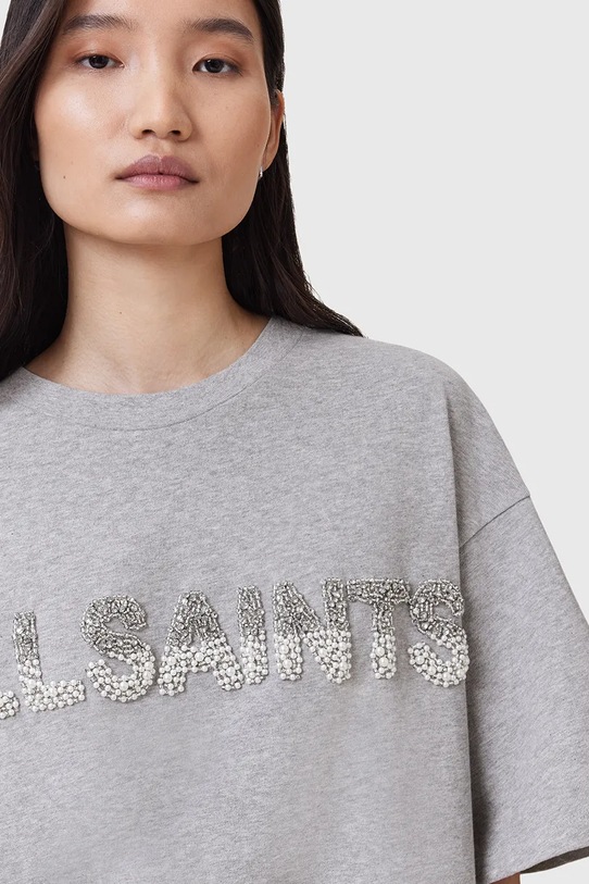 Памучна тениска AllSaints AMELIE W123JC сив AW25