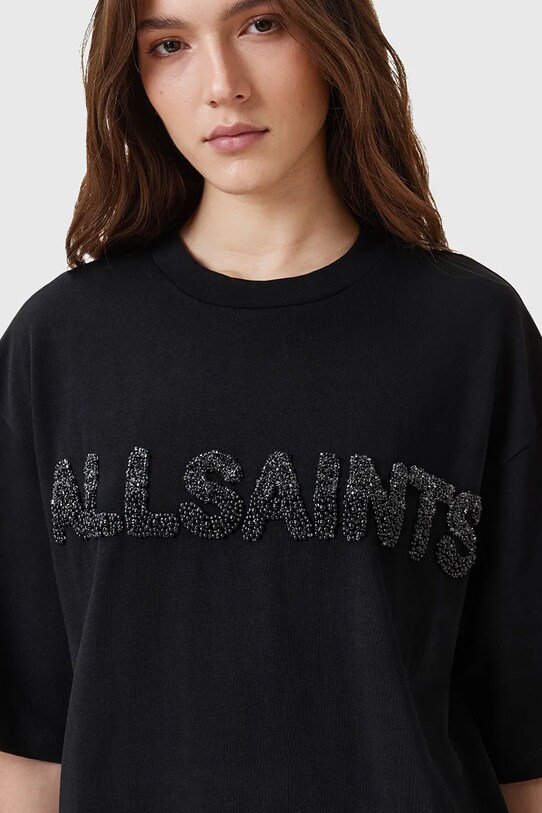 AllSaints t-shirt bawełniany AMELIE W123JC czarny AW25