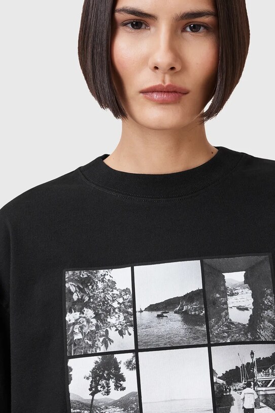 AllSaints t-shirt bawełniany FILM W164JC czarny AW25