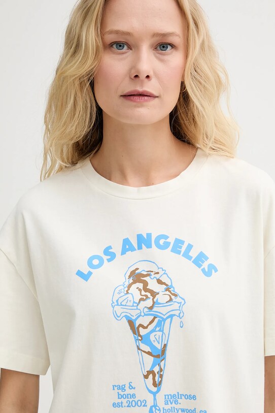 Rag & Bone tricou din bumbac bej WCC25PT034MI36