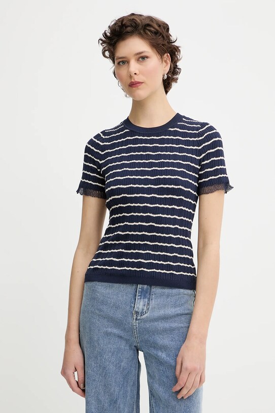 Rag & Bone t-shirt wzorzyste granatowy WAS25P025UG25