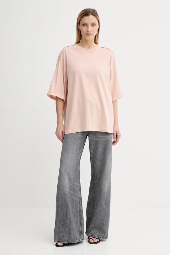 Gestuz t-shirt bawełniany 10910395 pomarańczowy AW25