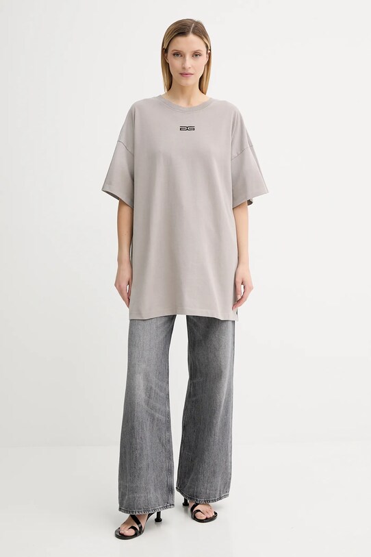Gestuz t-shirt bawełniany 10910397 beżowy AW25