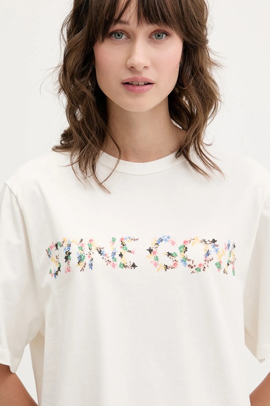 Stine Goya t-shirt bawełniany beżowy SG.AW25.T009.2243