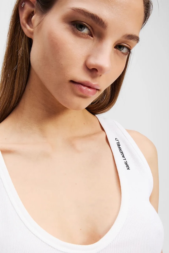 Oblečenie Bavlnený top Karl Lagerfeld A3W17005 biela