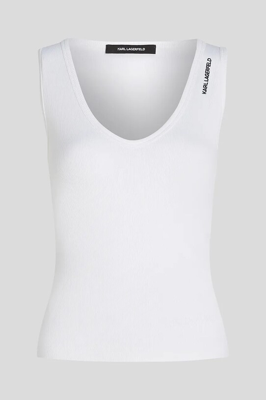Karl Lagerfeld top bawełniany A3W17005 biały