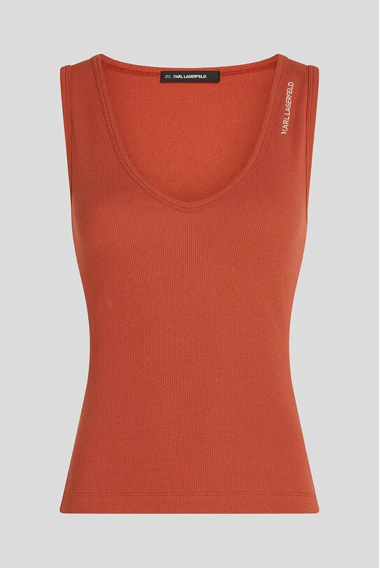 Karl Lagerfeld top bawełniany A3W17005 pomarańczowy