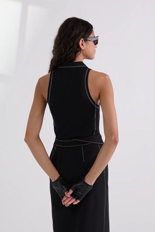 Βαμβακερό τοπ Karl Lagerfeld A3W17013 μαύρο AW25