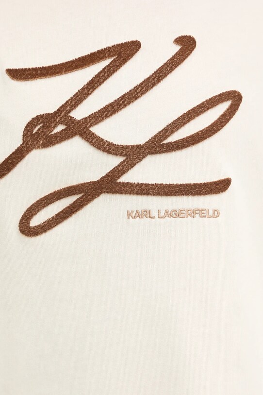 Karl Lagerfeld tricou din bumbac A3W17014 bej