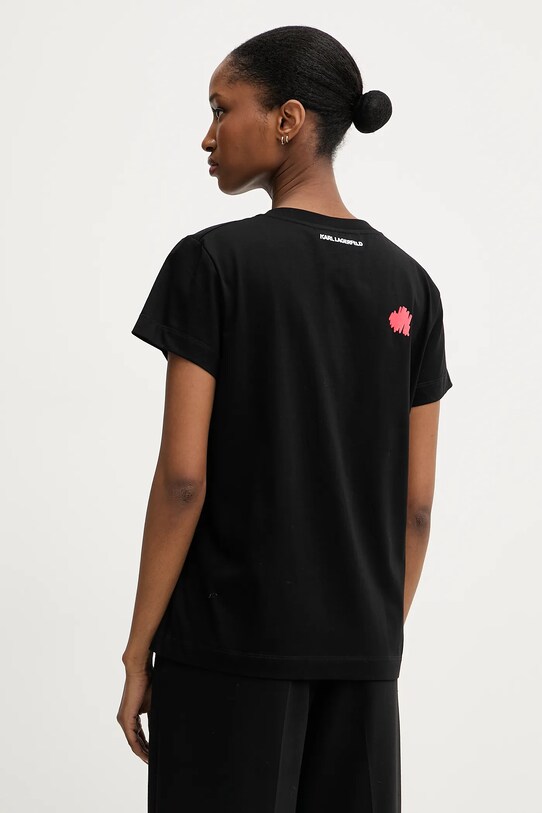 Îmbrăcăminte Karl Lagerfeld tricou din bumbac A3W17017 negru