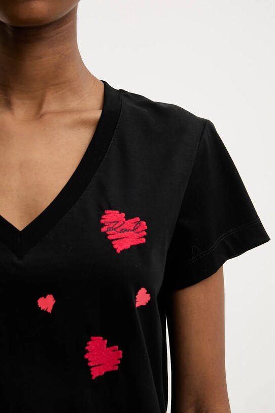 Karl Lagerfeld tricou din bumbac A3W17017 negru