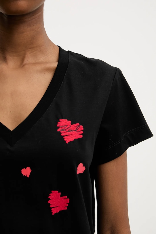 Karl Lagerfeld tricou din bumbac A3W17017 negru