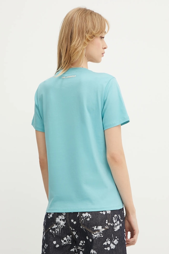 Îmbrăcăminte Karl Lagerfeld tricou din bumbac A3W17018 turcoaz