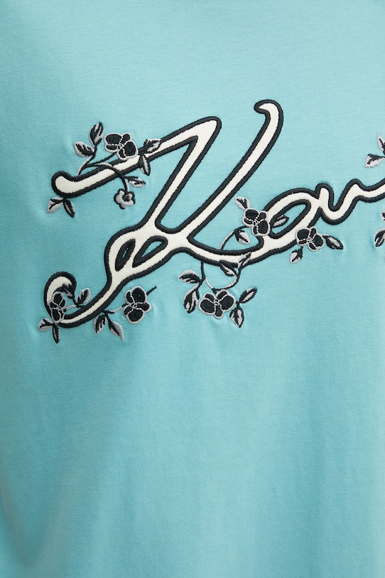 Karl Lagerfeld tricou din bumbac A3W17018 turcoaz