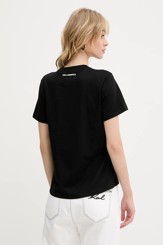 Odzież Karl Lagerfeld t-shirt bawełniany A3W17018 czarny
