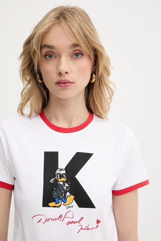 Karl Lagerfeld pamut póló KL X DISNEY fehér A3W17089