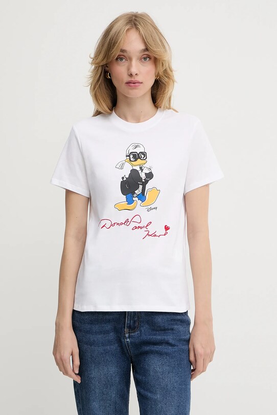 Karl Lagerfeld tricou din bumbac KL X DISNEY print alb A3W17090