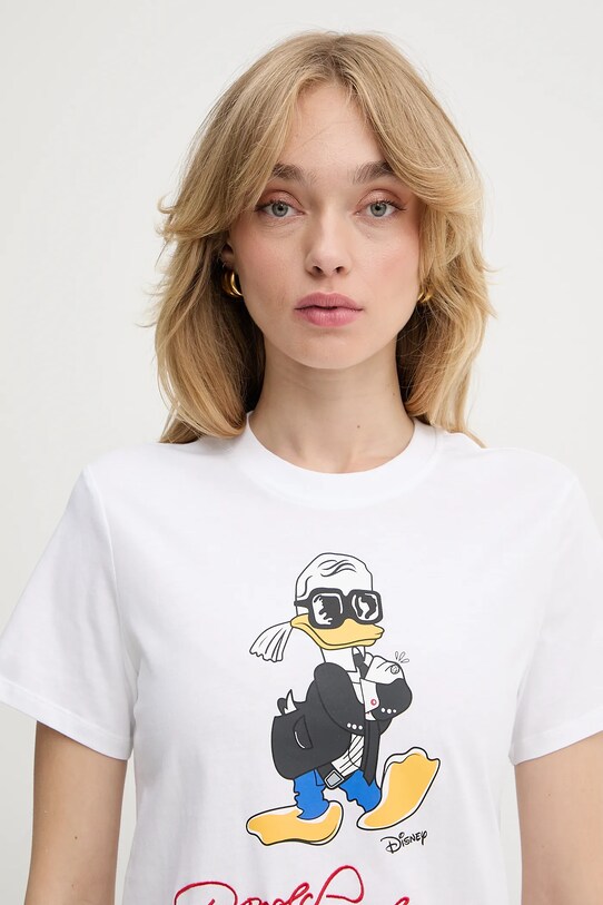 Karl Lagerfeld tricou din bumbac KL X DISNEY alb A3W17090