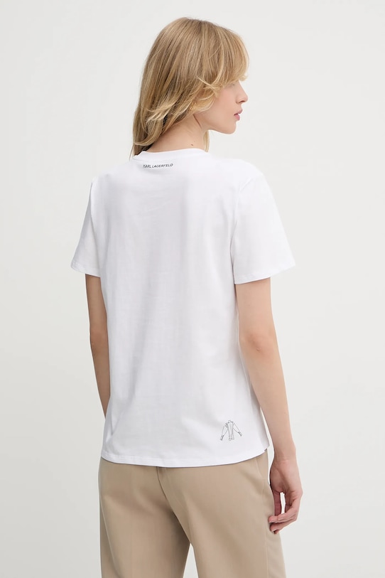 Îmbrăcăminte Karl Lagerfeld tricou din bumbac A3W17099 alb