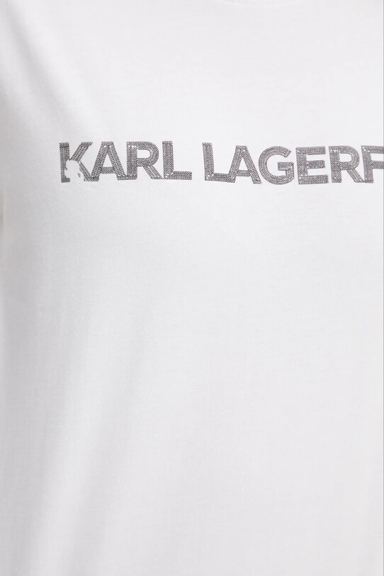 Karl Lagerfeld pamut póló A3W17102 fehér