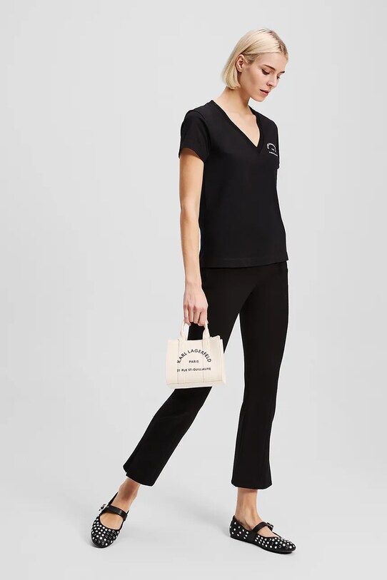 Karl Lagerfeld tricou din bumbac negru A3W17104