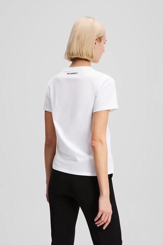 Бавовняна футболка Karl Lagerfeld A3W17105 білий AW25