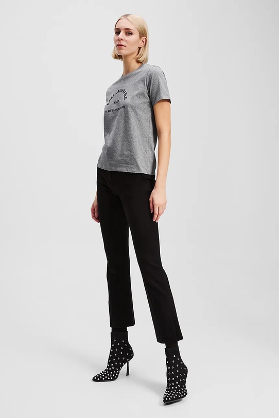 Karl Lagerfeld tricou din bumbac gri A3W17105
