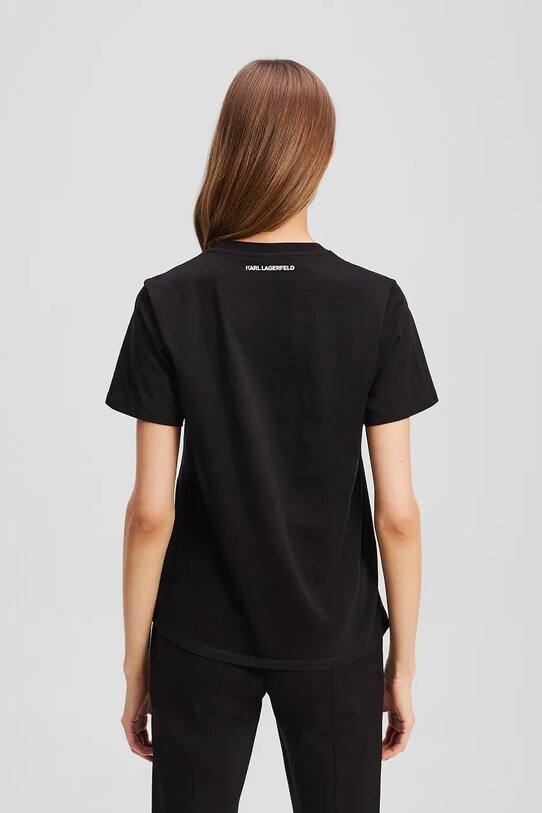 Хлопковая футболка Karl Lagerfeld A3W17105 чёрный AW25