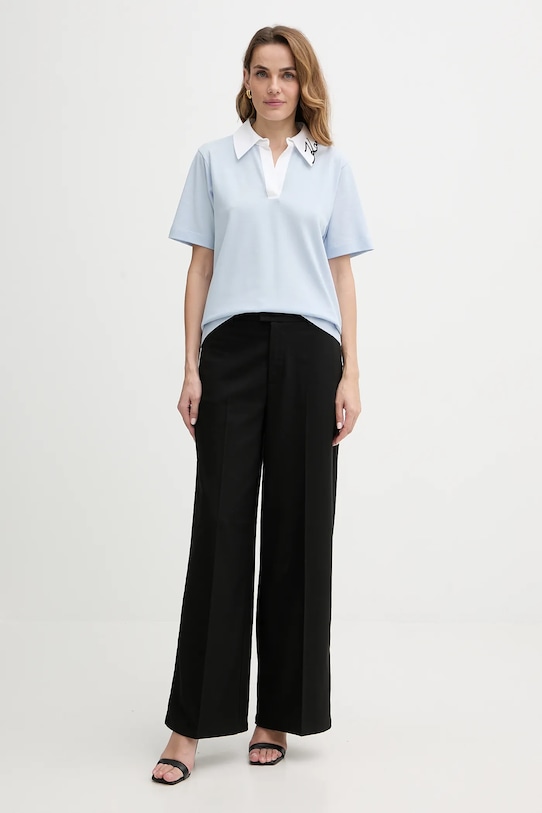 Βαμβακερό μπλουζάκι Karl Lagerfeld A3W17113 μπλε AA00