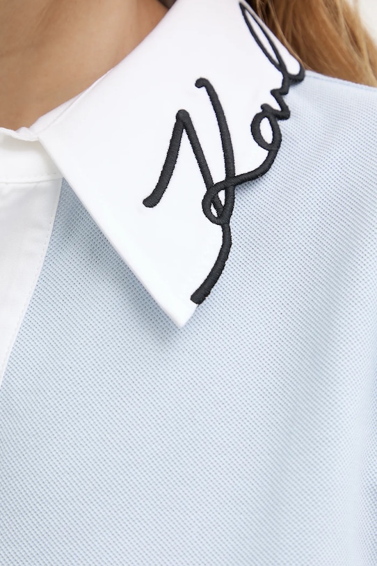 Βαμβακερό μπλουζάκι Karl Lagerfeld A3W17113 μπλε