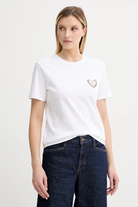 PS Paul Smith t-shirt bawełniany bawełna biały W2R.G799.TP5178