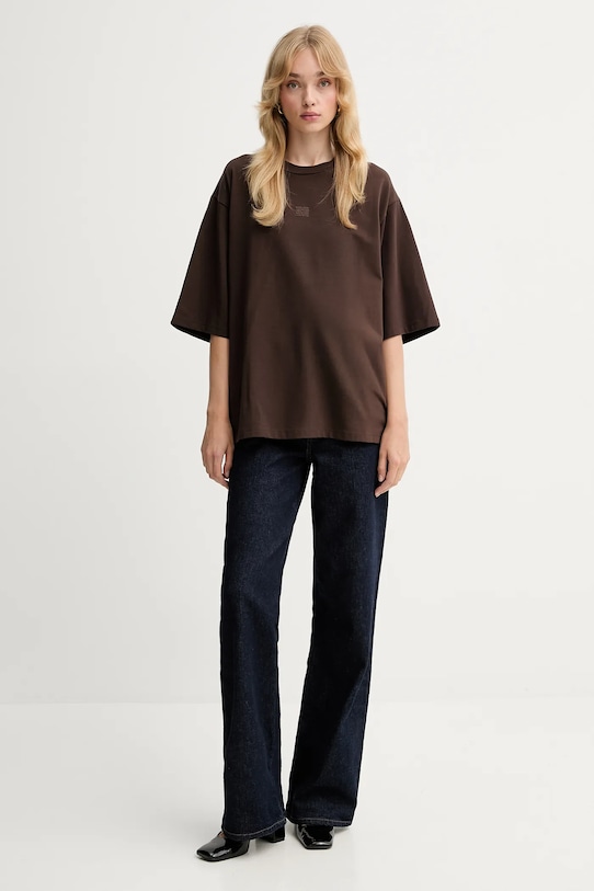 Gestuz t-shirt 10910545 brązowy AW25