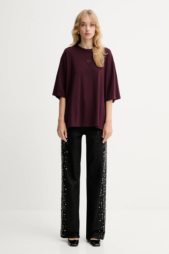 Gestuz t-shirt 10910545 burgundia AW25